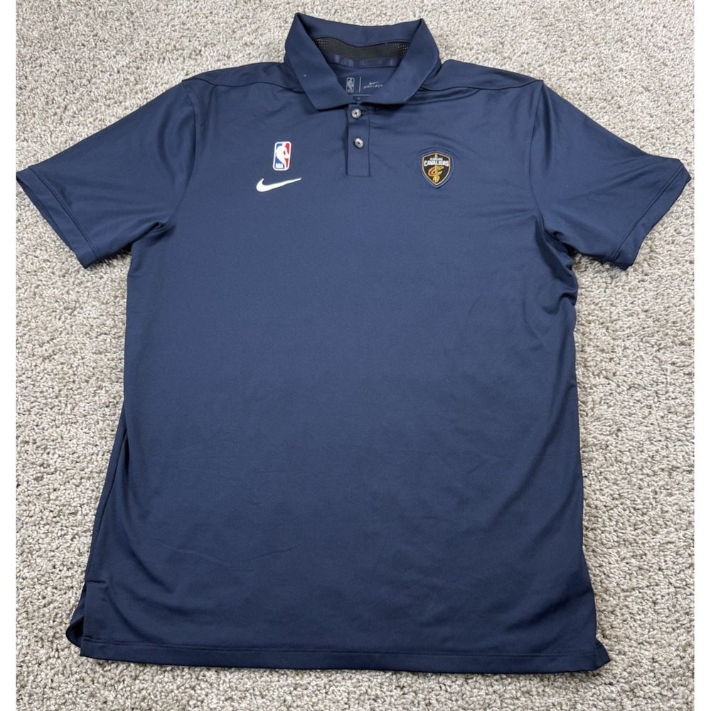 Nike Dri Fit NBA Cleveland Cavaliers Basketball Team Polo Shirt Navy Mens Small - Picture 2 of 8
